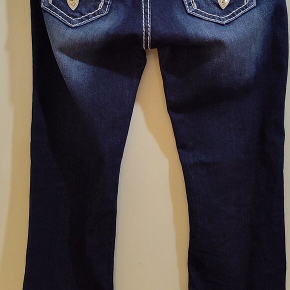 Rock Revival Size 28 "KAI" Easy boot Thick White Stitching Medium Dark Wash - Picture 5 of 11